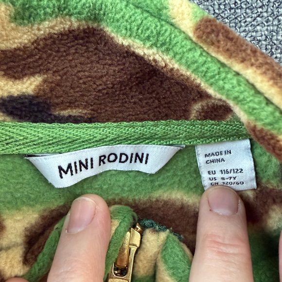 Mini Rodini Green and Camouflage fleece Jacket 5-7y - Picture 4 of 4